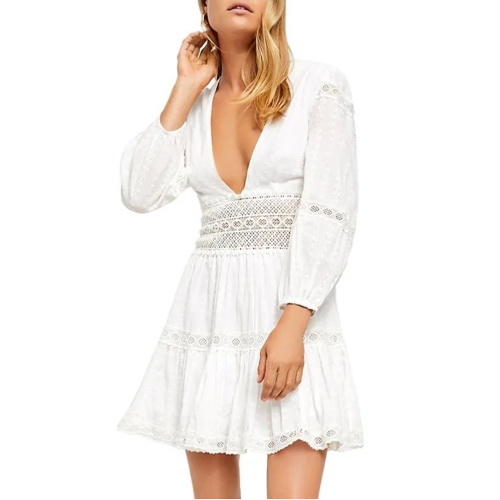 Free People Ivory White Lace Dress